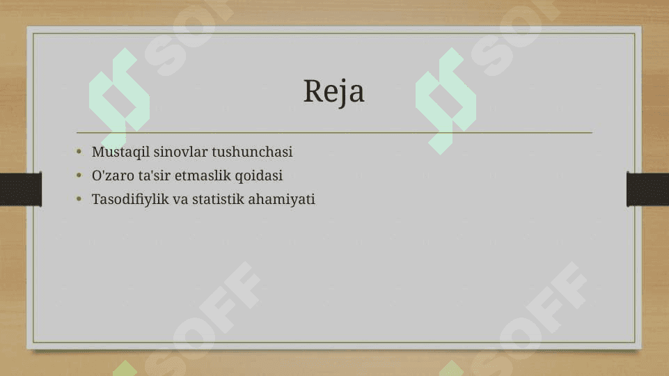 Bog'liqmas sinovlar ketma-ketligi 2