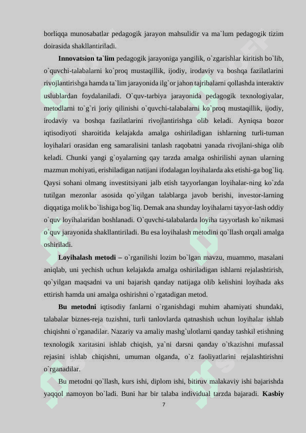 "IQTISODIY FANLARNI O'QITISHDA "CASE STUDY " METODI 7