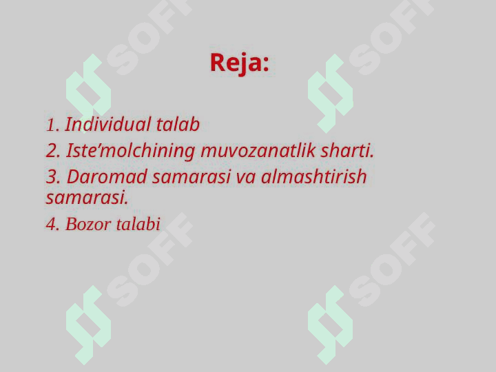 Individual va bozor talabi 2