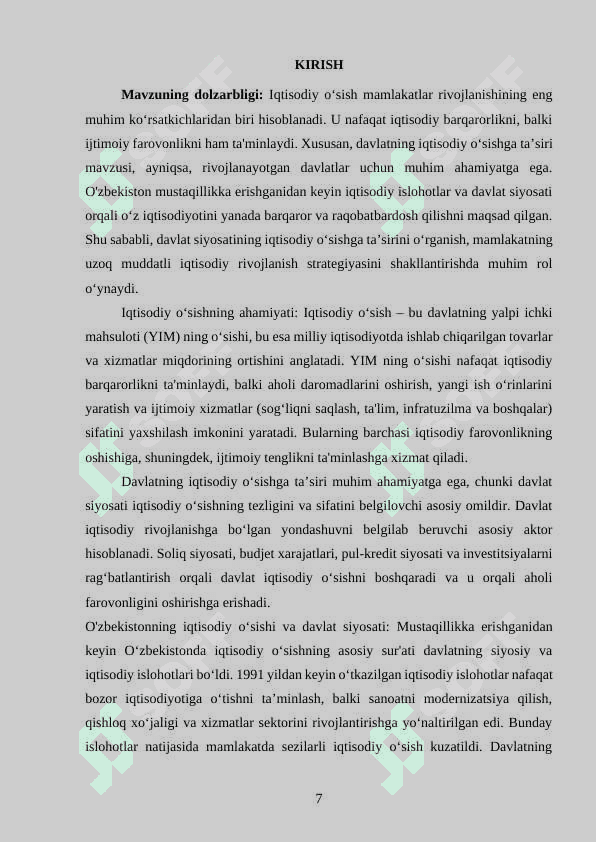 Davlatning iqtisodiy o’sishga ta’siri 7