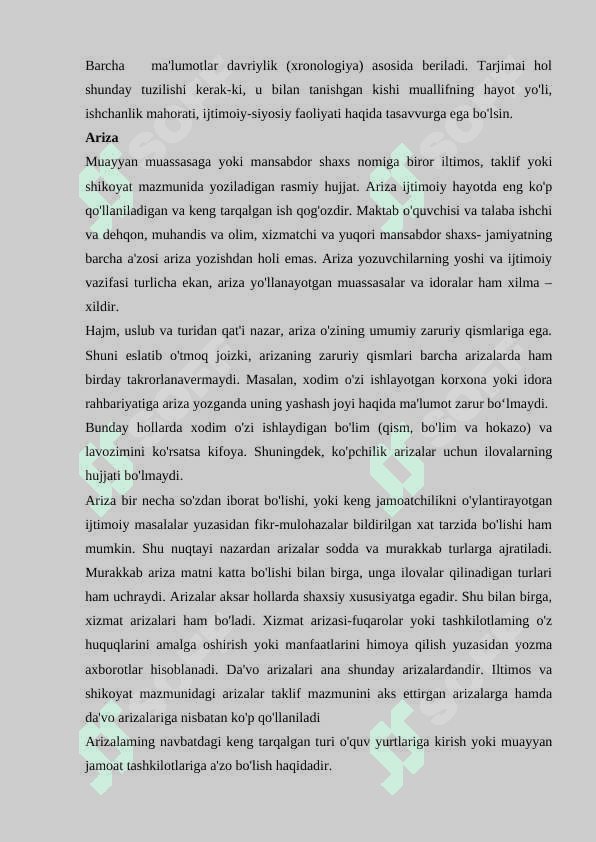 Ma’lumot-axborot hujjatlari. Ishonchnoma. Tilxat. Tushuntirish xati 3