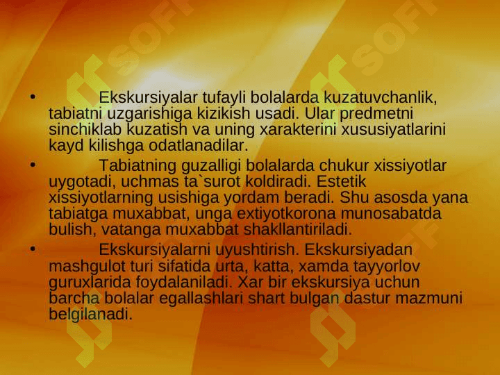 Maktabgacha ta’lim tashkilotida ekskursiyani o’tkazish mazmuni 7