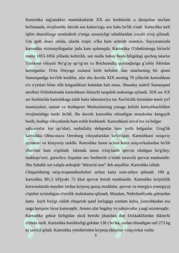 Kartoshka yetishtirish xalq xo'jaligi 6