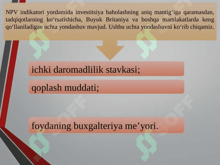INVESTITSIYALARNI BAHOLASH USULLARI pptx 2