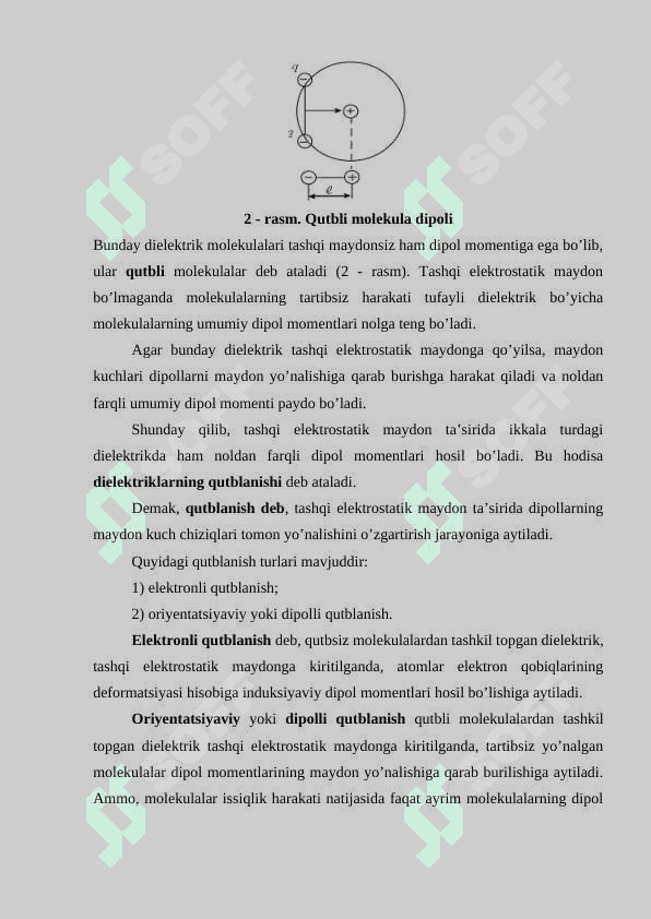 Dielektriklarning qutblanishi 3