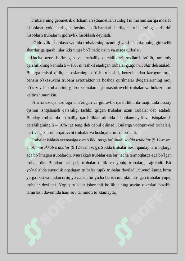 suv quvurlaridagi gidravlik zarba 2