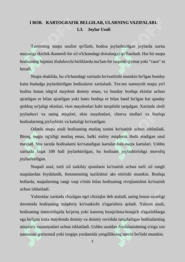 KARTOGRAFIK TASVIRLASH USULLARI 5