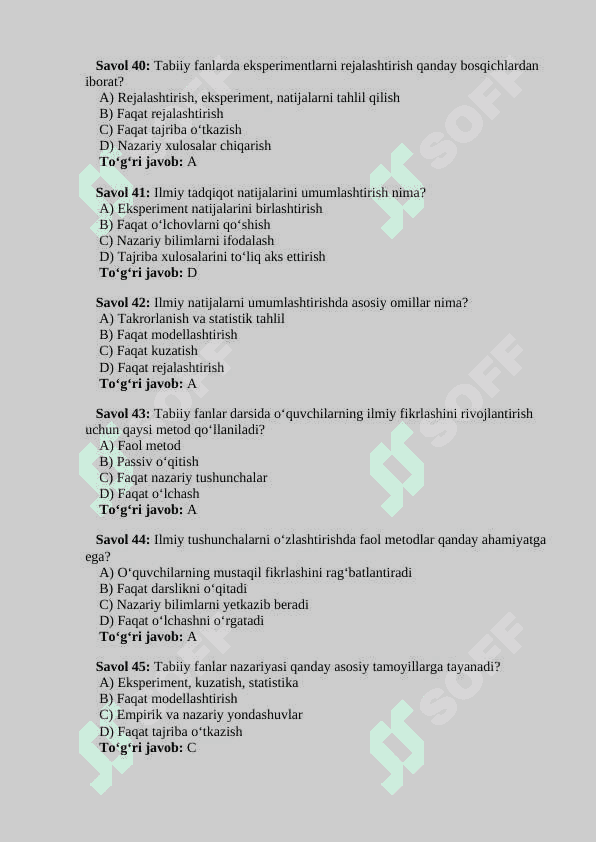 Tabiiy fan 6-sinf test 7