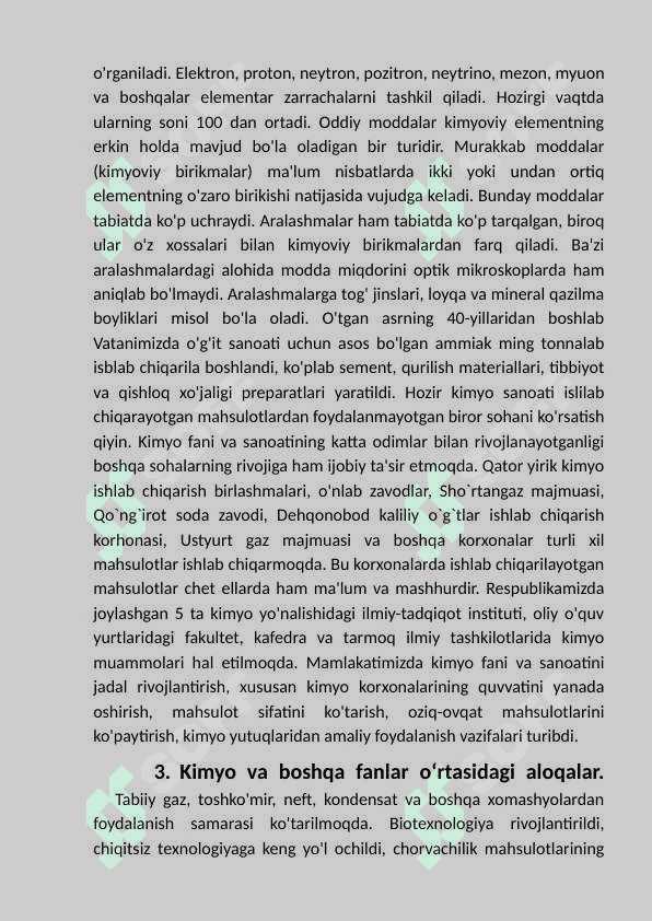 “Umumiy va anorganik kimyo” faniga  kirish. 7