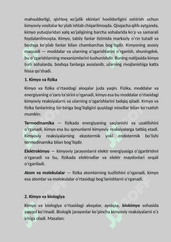 “Umumiy va anorganik kimyo” faniga  kirish. 8