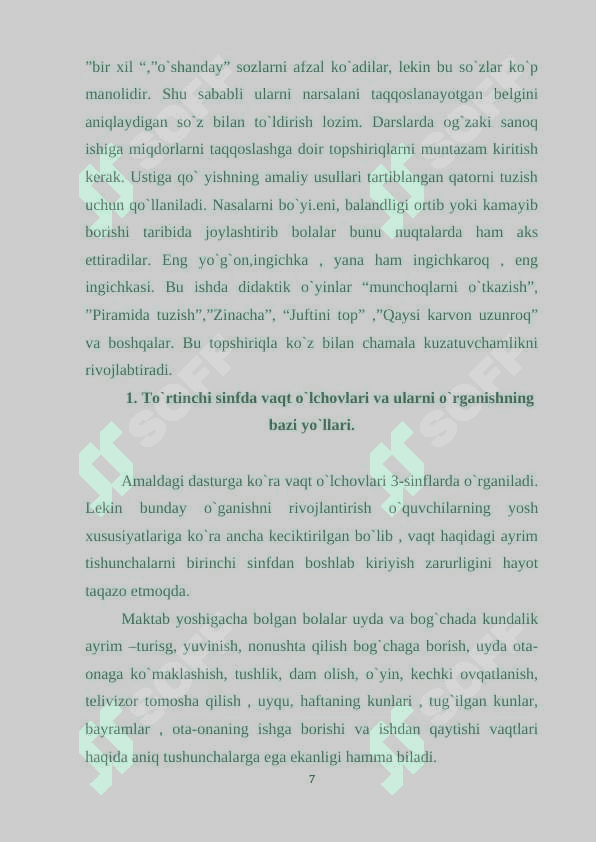 4-SINFDA MIQDORLARNI O`RGANISH 7