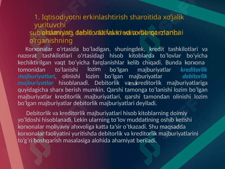 Debitorlik va kreditorlik qarzlarining tahlili 3