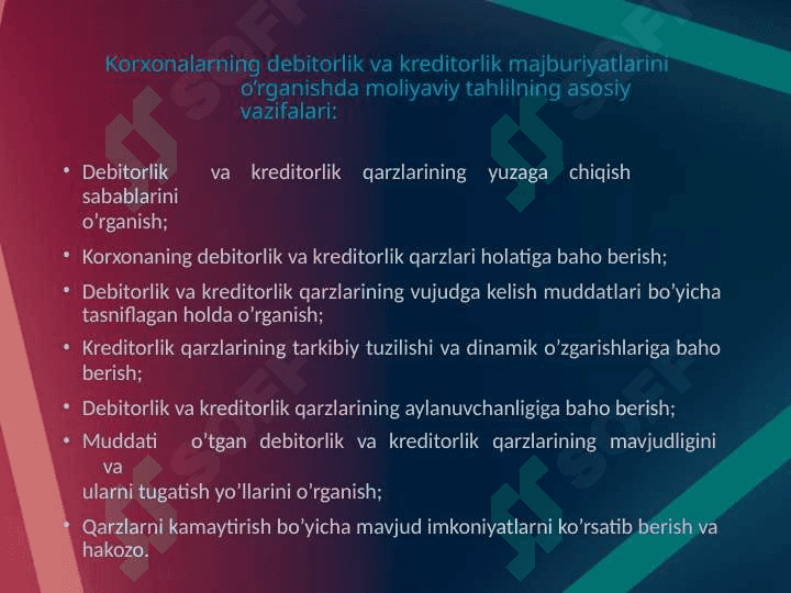 Debitorlik va kreditorlik qarzlarining tahlili 5