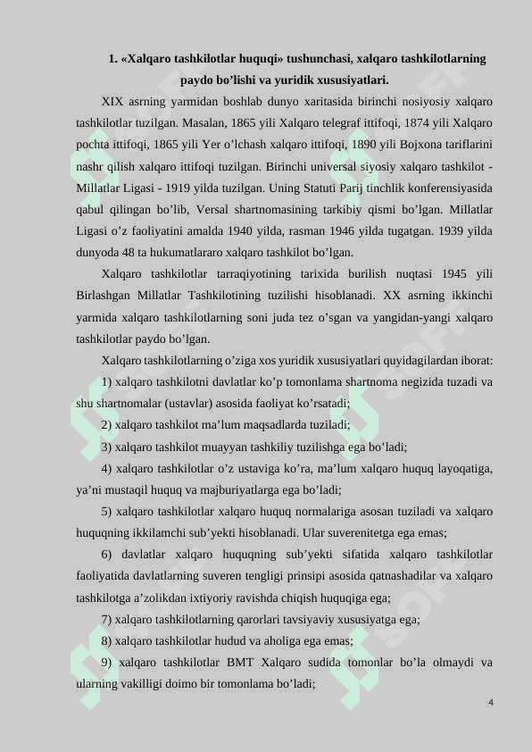 Xalqaro tashkilotlarning asosiy funksiyalari 4