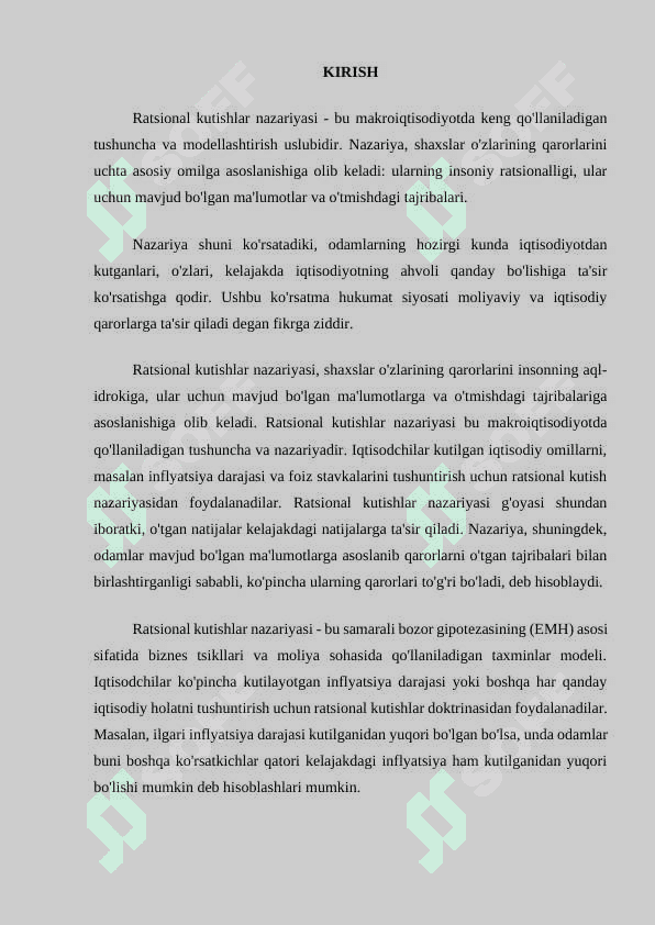 Ratsional kutish nazaryasi 2
