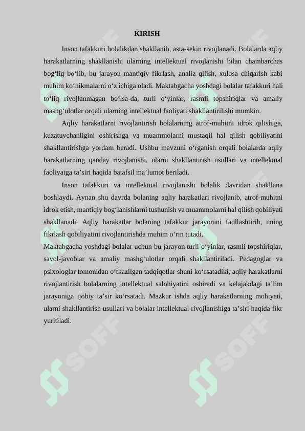Aqliy harakatlar – intellektual faoliyatning egallanishi 2