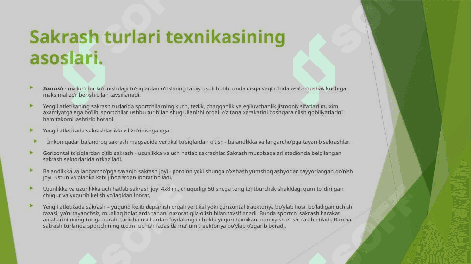Sakrash turlari texnikasining asoslari 3