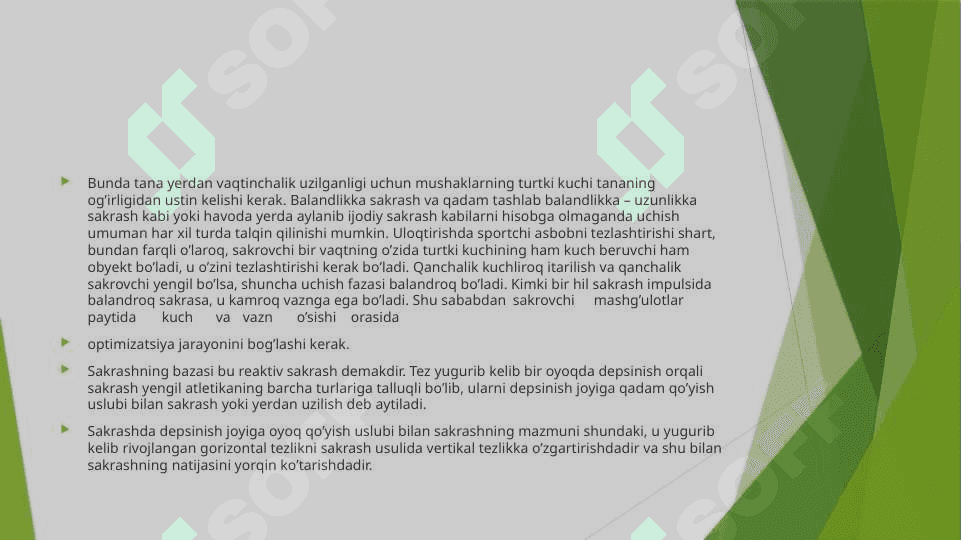 Sakrash turlari texnikasining asoslari 4