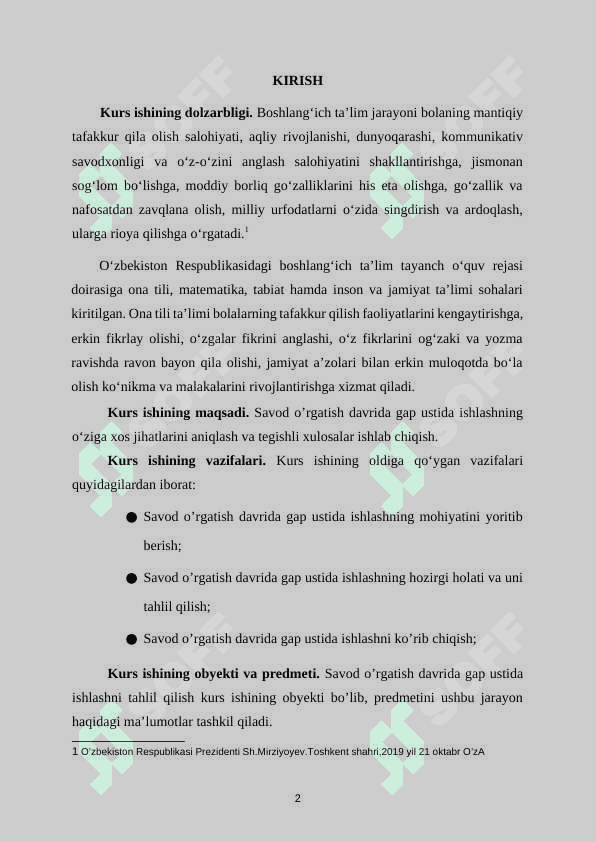 Savod o’rgatish davrida gap ustida ishlash 3