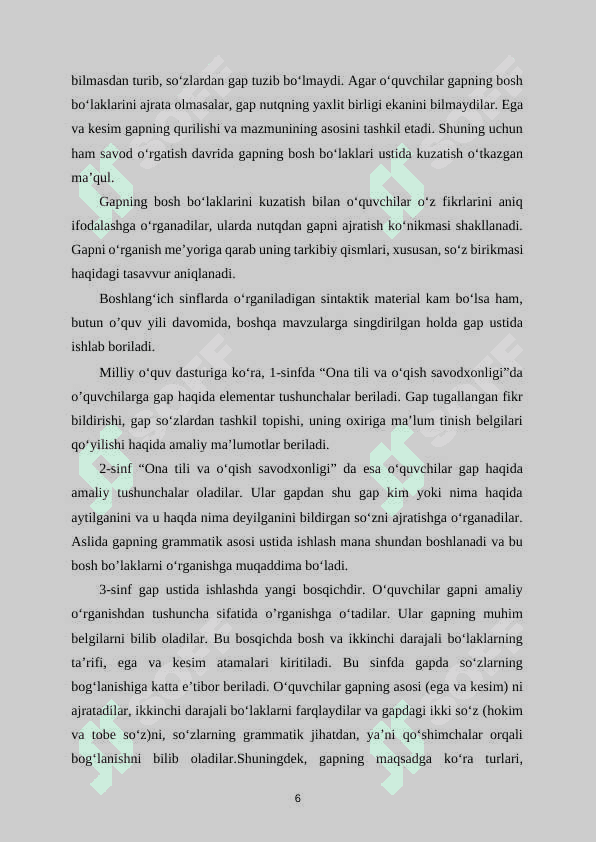 Savod o’rgatish davrida gap ustida ishlash 7