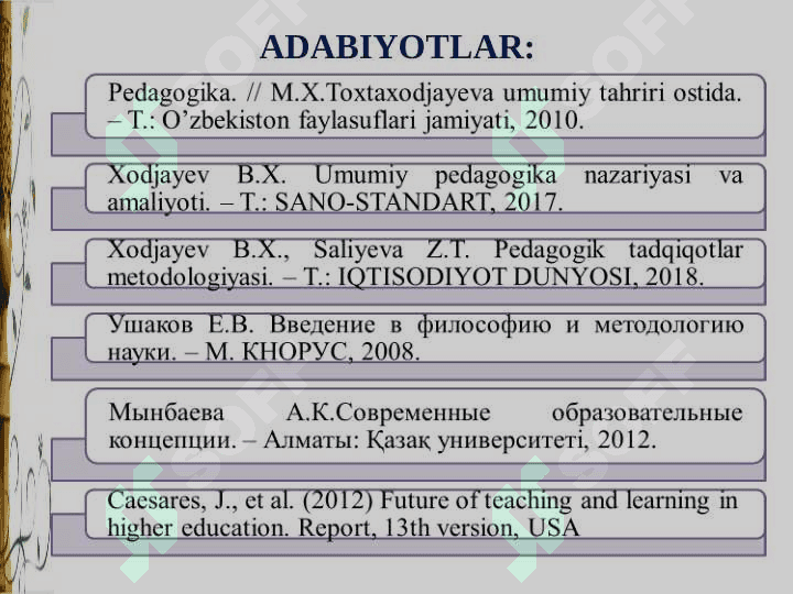 RAQAMLI TEXNOLOGIYALARNING O`ZIGA XOSLIKLARI 4