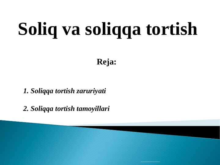 Soliq va soliqqa tortish