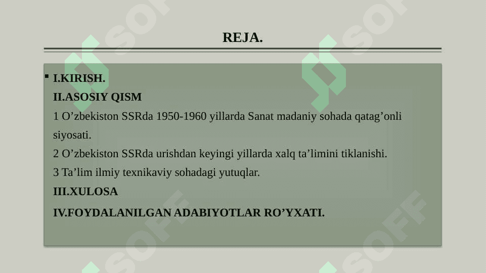 XX ASRNING 60-80 YILLARIDA O’ZBEKISTON SSSRDA FAN VA MADANIYAT. 2