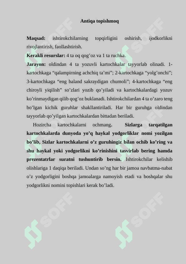 Psixologik o'yinlar, treninglar 2