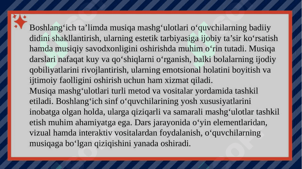 Boshlang‘ich ta’limda musiqa mashg‘ulotlari 3