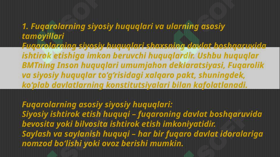 Fuqarolarning siyosiy huquqlari va demokratik erkinliklar 4