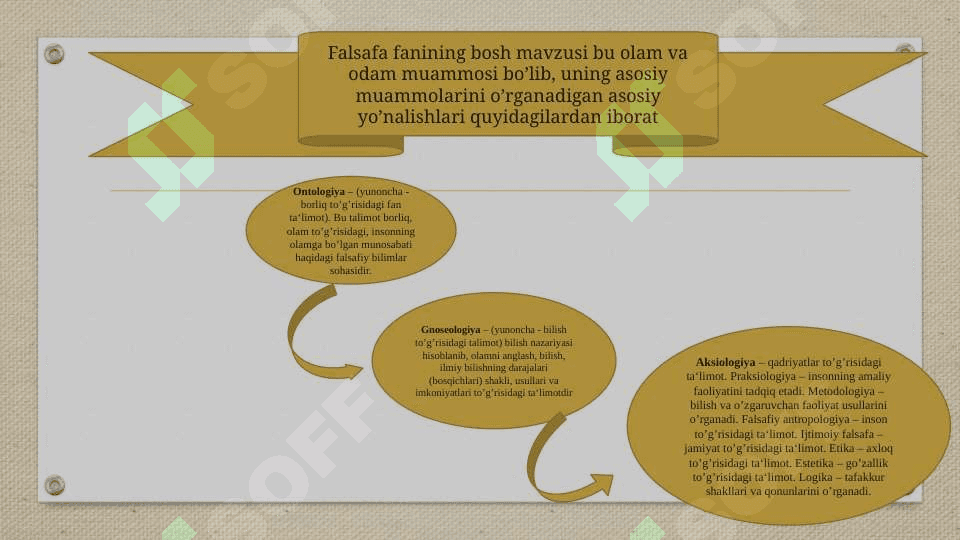 Falsafa turmush tarzi va dunyoni anglash usuli 4