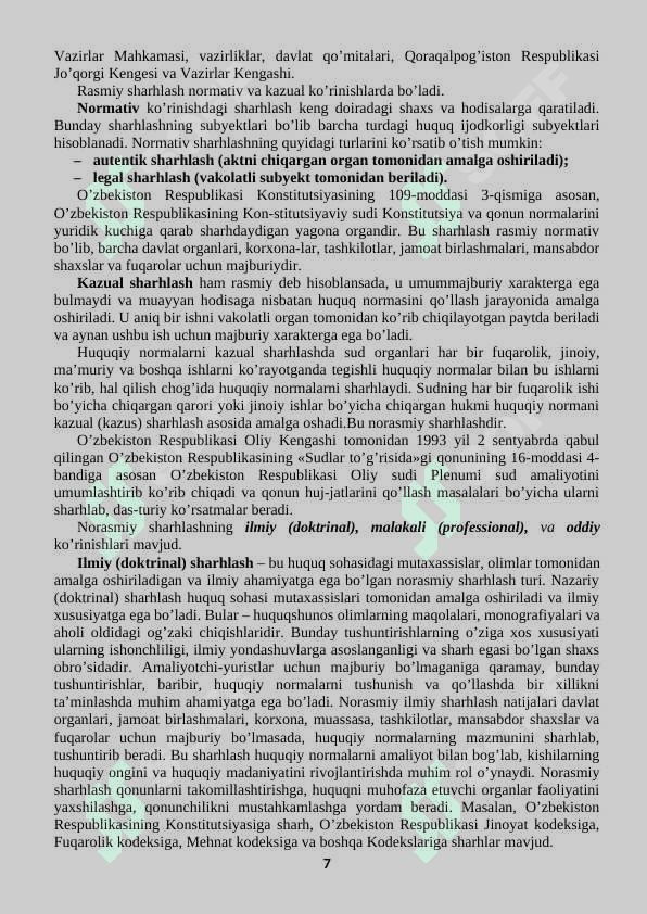 Huquq normalarini sharhlash 7