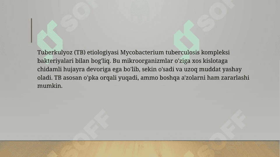 Tuberkulyoz (TB) etiologiyasi va dorilarga chidamli turlari 2