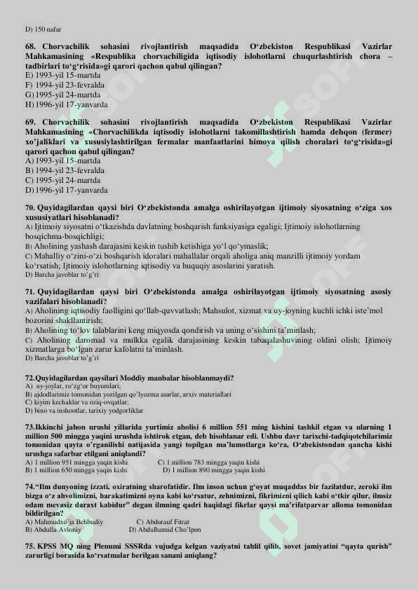 Iqtisodiyot test 8