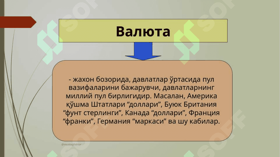 ВАЛЮТА МУНОСАБАТЛАРИ ВА ВАЛЮТА ТИЗИМИ 4