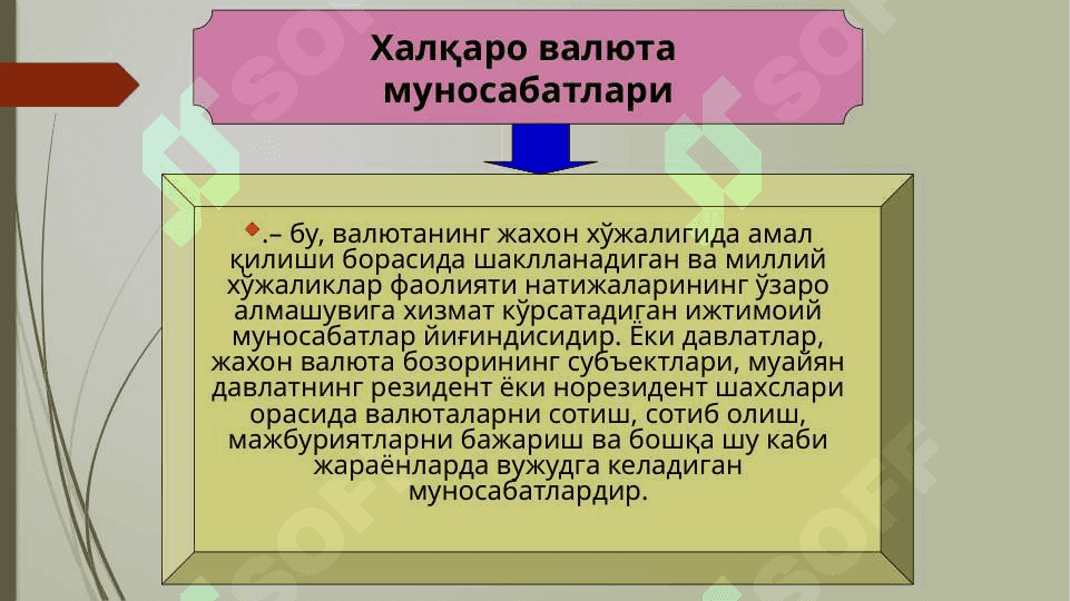 ВАЛЮТА МУНОСАБАТЛАРИ ВА ВАЛЮТА ТИЗИМИ 6