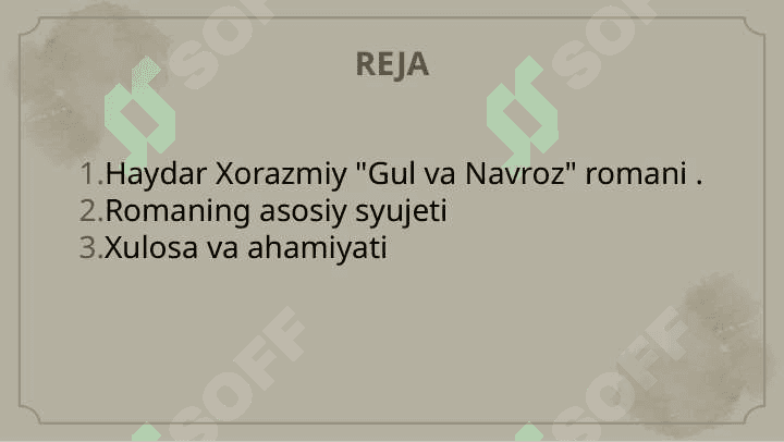 Haydar Xorazmiy "Gul va Navroz" romani 2