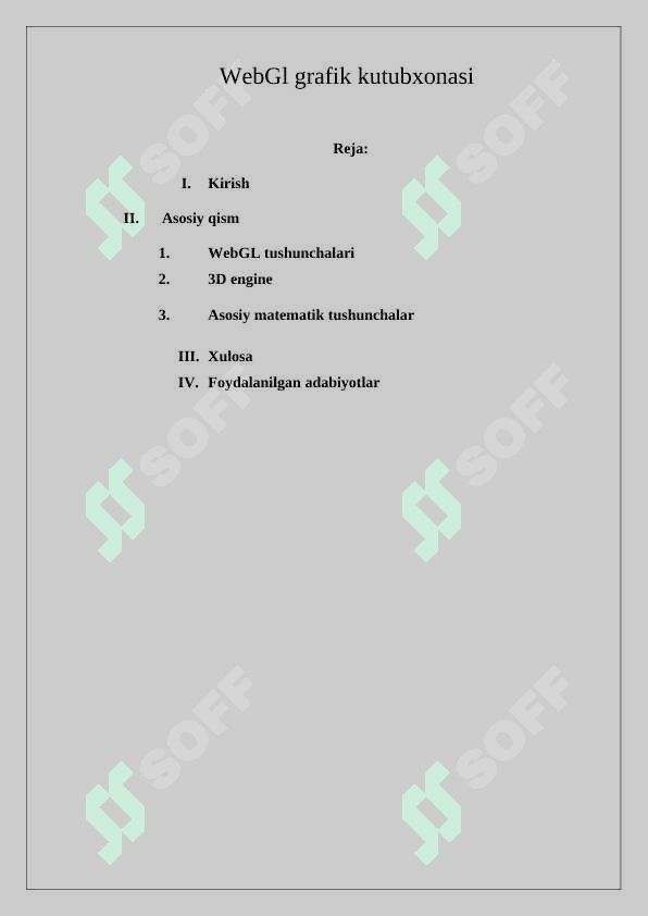 WebGl grafik kutubxonasi 2