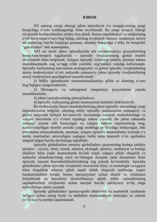 Global iqtisodiyot asoslari. 2
