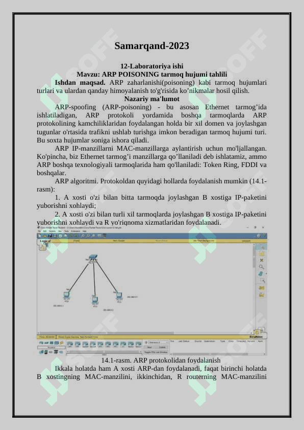 ARP POISONING tarmoq hujumi tahlili 2