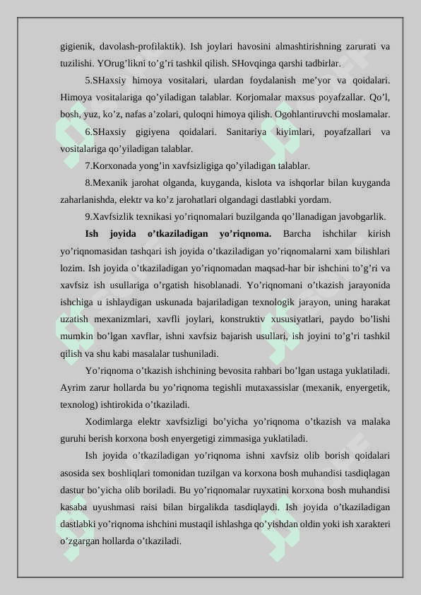 Mehnat muhofazasi bo'yicha o'qishlarni tashkil qilish va bilimlarni sinflash to'g'risida namunaviy nizom 4