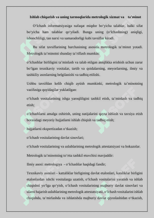 Metrologiya va metrologik ta'minot 2