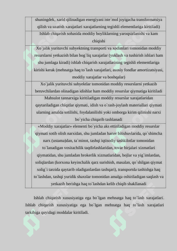 ISHLAB CHIQARISH VA DAVR HARAJATLARI TAHLILI 8