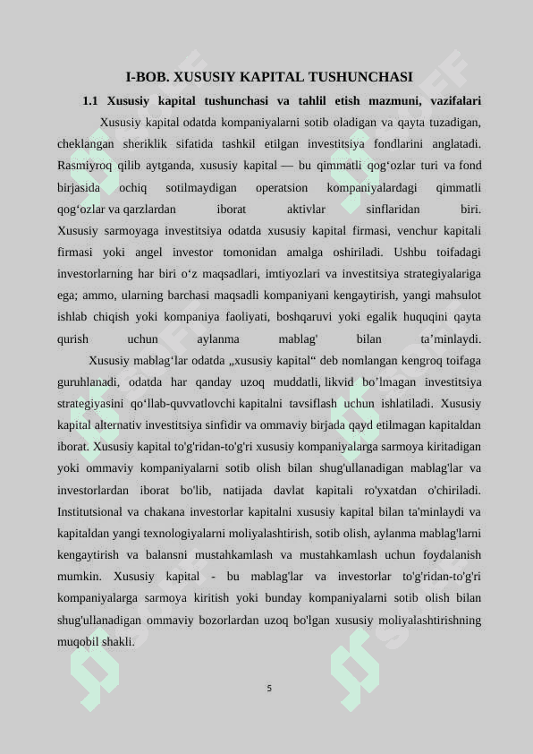 Xususiy kapital tushunchasi. 5