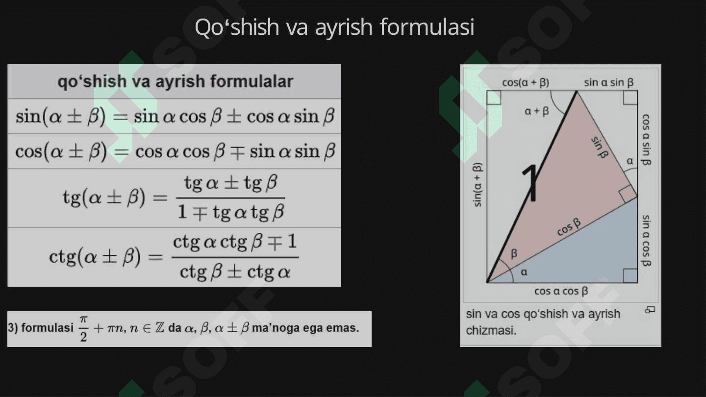 Trigonametrik ayniyatlar 4