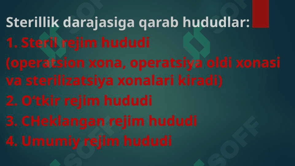 XIRURGIK STATSIONARDA SANITAR-EPIDEMIOLOGIK TARTIB 4