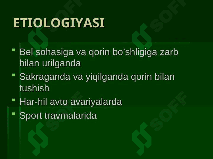 QORIN BO’SHLIG’I AZOLARINING YOPIQ SHIKASTLANISHLARI 2