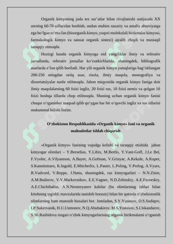 Organik kimyo fani va uning nazariyasi 4