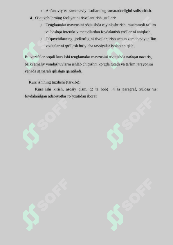 Maktab matematika kursida tenglama mavzusini o‘qitilishi 4