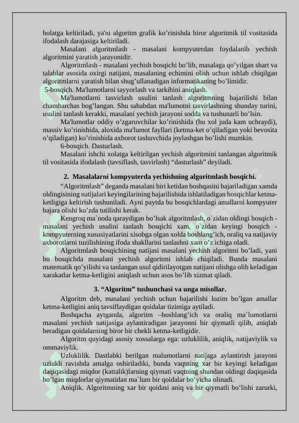 Kompyuterda masalalarni yechish bosqichlari 4